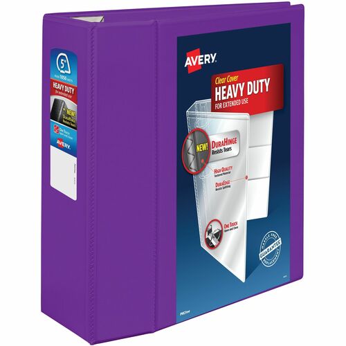 Avery® AVE79816 One Touch Ezd Heavy-Duty Binder - 5" Binder Capacity - Letter - 8 1/2" X 11" Sheet Size - Ring Fastener - 4 Internal Pocket(S) - Poly - Purple - Recycled - 1 Each