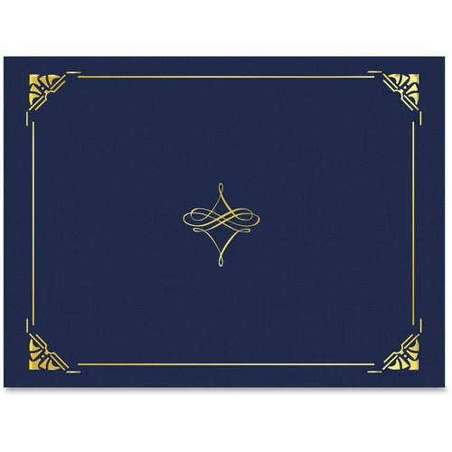 Geographics GEO47841 Geographics Gold Foil Border Certificate Holder - Letter - 8 1/2" X 11" Sheet Size - Linen - Blue, Gold - Recycled - 5 / Pack