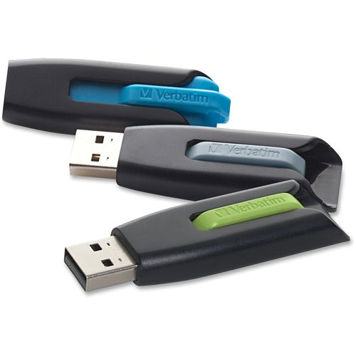 Microban VER99126 16Gb Store 'N' Go V3 Usb 3.0 Flash Drive - 3Pk - Blue, Green, Gray - 16 Gbusb 3.0 - Blue, Green, Gray - 3 Pack""