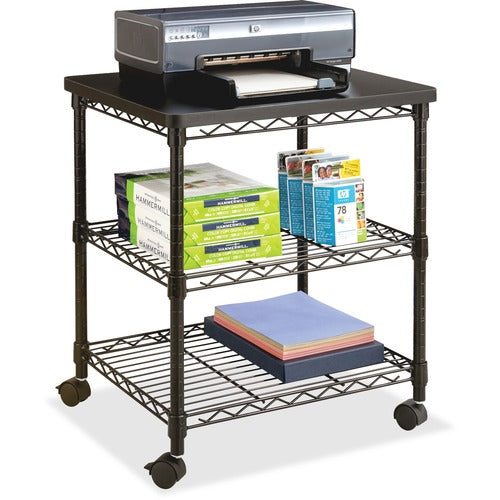 Safco SAF5207BL 5207Bl Printer Stand - 200 Lb Load Capacity - 2 X Shelf(Ves) - 27" Height X 24" Width X 20" Depth - Steel - Black