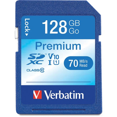 Verbatim VER44025 128Gb Premium Sdxc Memory Card, Uhs-I Class 10 - Class 10/Uhs-I (U1) - 45 Mb/S Read1 Pack - 300X Memory Speed