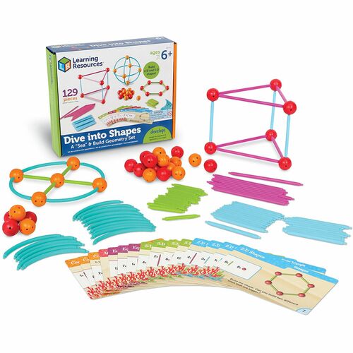 Learning Resources LRN1773 Dive Shapes Sea/Build Geometry Set