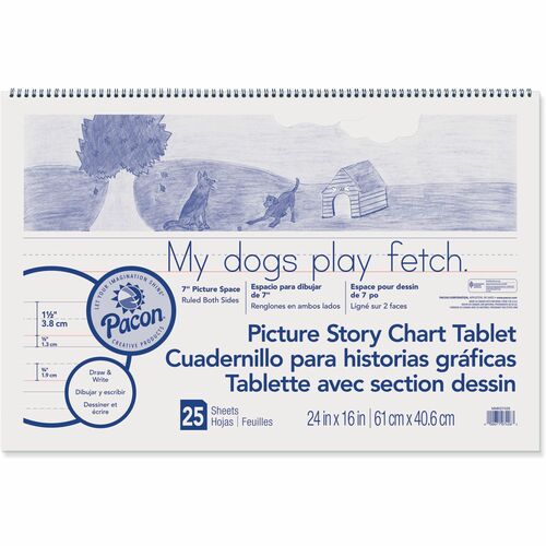 Pacon® PACMMK07426 Ruled Picture Story Chart Tablet