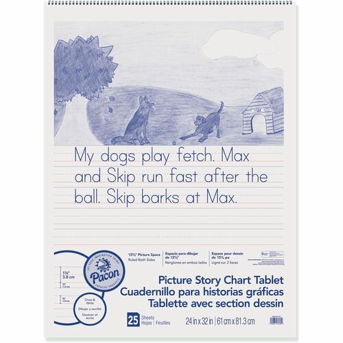 Pacon® PACMMK07430 Ruled Picture Story Chart Tablet