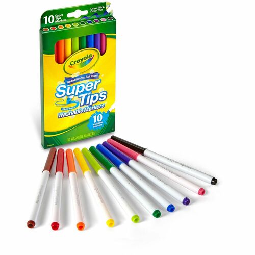 Crayola CYO588610 Super Tips 10-color Washable Markers