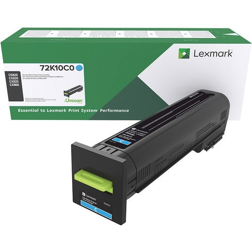 Lexmark LEX72K10C0 Unison Original Toner Cartridge - Cyan - Laser - Standard Yield - 8000 Page