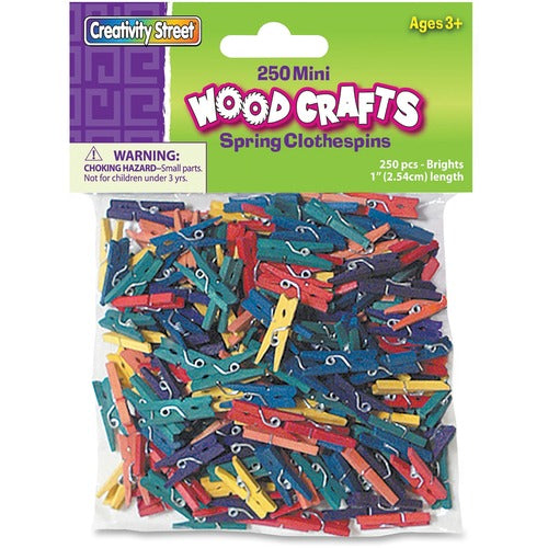 Creativity Street PAC367202 WoodCrafts Bright Mini Clothespins