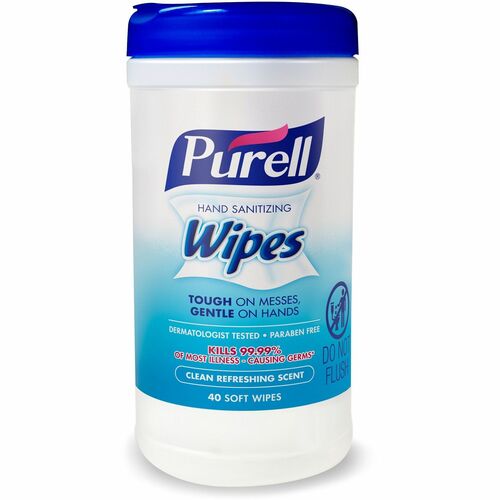 PURELL® GOJ912006CMR Hand Sanitizing Wipes - White - Alcohol-Free - For Hand, Multi Surface, Face - 40 Sheets Per Canister - 40 / Each