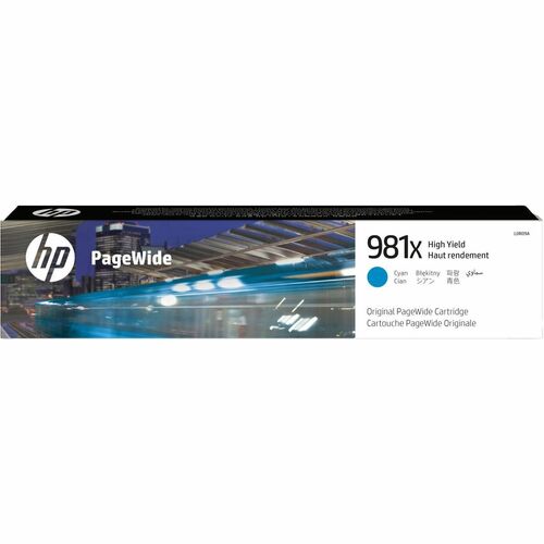 HP HEWL0R09A 981X (L0R09A) Original High Yield Page Wide Ink Cartridge - Single Pack - Cyan - 1 Each