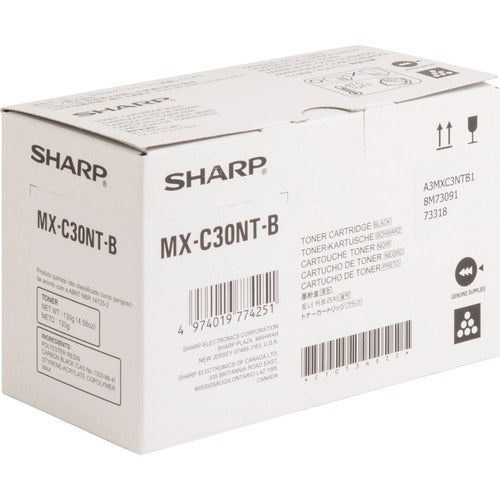 Sharp SHRMXC30NTB Original High Yield Laser Toner Cartridge - Black - 1 Each