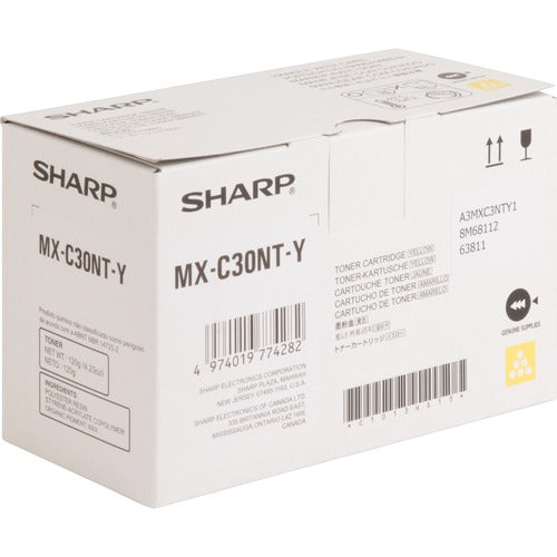 Sharp SHRMXC30NTY Original Standard Yield Laser Toner Cartridge - Yellow - 1 Each