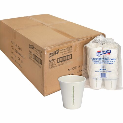 Genuine Joe GJO10214CT 10 oz Eco-friendly Paper Cups