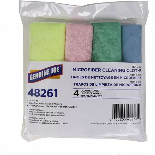Genuine Joe GJO48261CT Color-coded Microfiber Cleaning Cloths