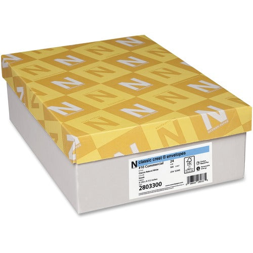 Classic Crest NEE2803300 Commercial Envelopes - Commercial - #10 - 4.13" Width X 9.50" Length - 24 Lb - Flap - 2500 / Box - White