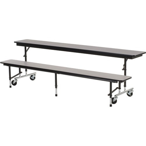 Virco VIRMTC8GYNEBBLK MTC Series Mobile Convertible Bench Table 96" x 15" Top