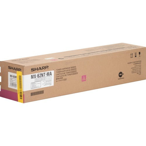 Sharp SHRMX62NTMA MX62NTMA Original High Yield Laser Toner Cartridge - Magenta - 1 Each