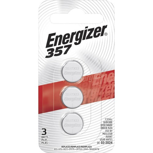 Energizer EVE357BPZ3CT 357/303 Silver Oxide Button Battery 3-Packs