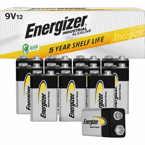 Energizer EVEEN22CT 9-Volt Industrial Alkaline Batteries, 12-Pack