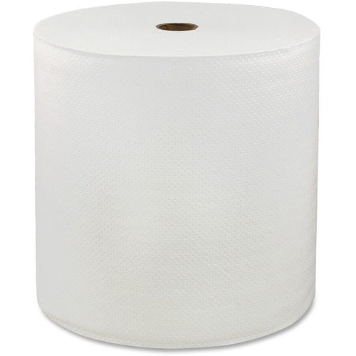 LoCor SOL46898 Hardwound Roll Towels - 1 Ply - 7" X 850 Ft - White - Embossed, Absorbent, Soft - For Restroom, Washroom - 6 Rolls Per Carton - 6 / Carton