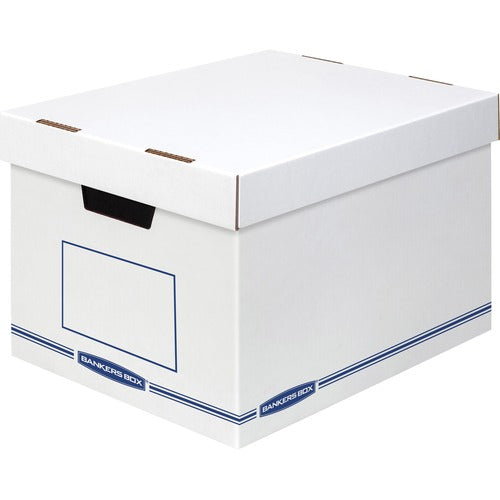 Bankers Box FEL4662401 Storage Case - External Dimensions: 12" Width X 15" Depth X 10" Height - Medium Duty - Single/Double Wall - Stackable - White, Blue - For Storage - Recycled - 12 / Carton
