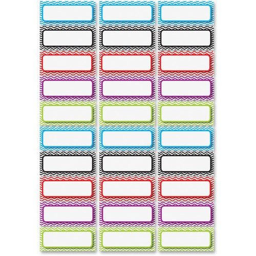 Ashley ASH10077 Dry Erase Chevron Nameplate Magnets - 30 Rectangle - Magnetic - Chevron - Die-Cut, Write On/Wipe Off, Heavy Duty - Multicolor - Foam - 1 Pack