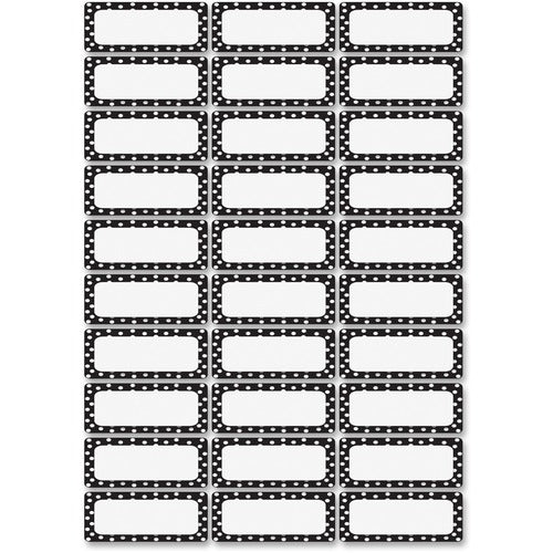 Ashley ASH10080 Dry Erase B/W Dots Nameplate Magnets - Magnetic - Dotted - Die-Cut, Write On/Wipe Off - Black, White - 1 Pack