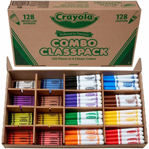 Crayola CYO523349 8-Color Crayons/Markers Combo Classpack