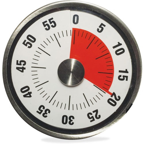 Ashley ASH50100 3" Windup Timer - Desktop - For Testing, Game, Classroom - Silver, Black