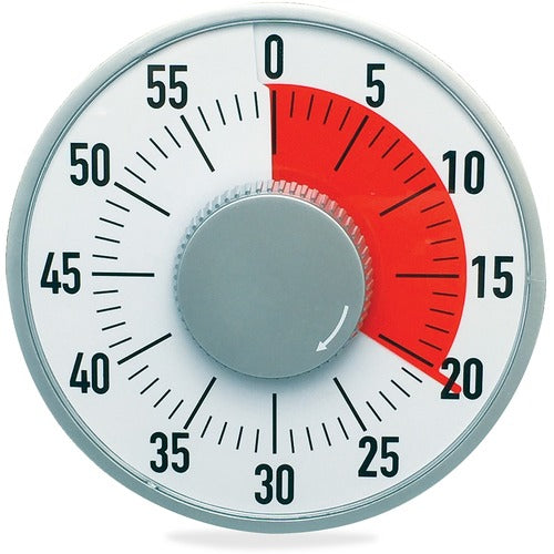 Ashley ASH50102 6-1/4" Timer - 1 Hour - Desktop - For Testing, Game, Classroom - Gray, White