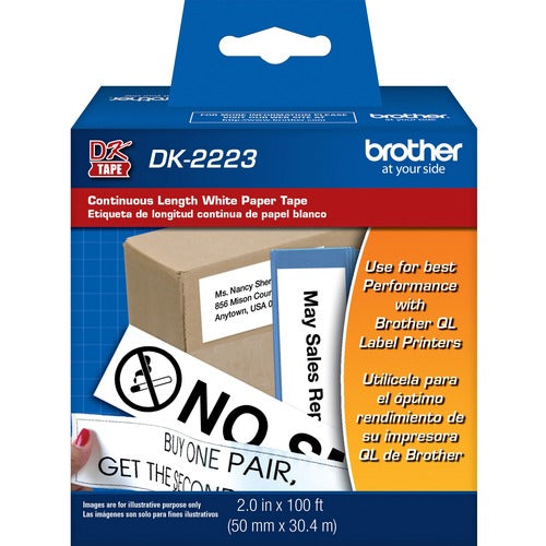 Brother BRTDK2223 BK on WE Continuous Length Paper Labels