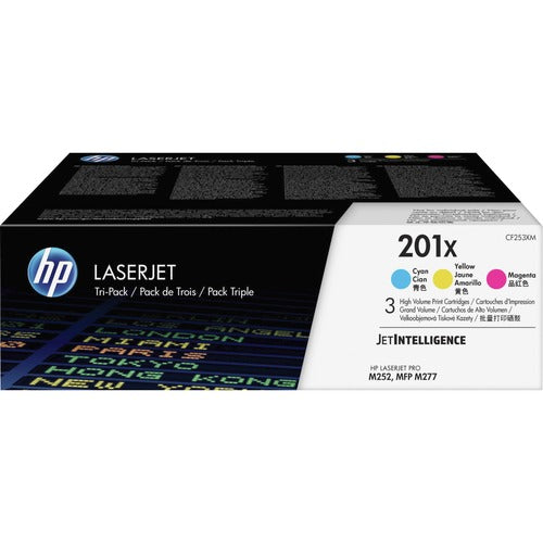 HP HEWCF253XM 201X (CF253XM) Original High Yield Laser Toner Cartridge - Cyan, Magenta, Yellow - 3 / Carton