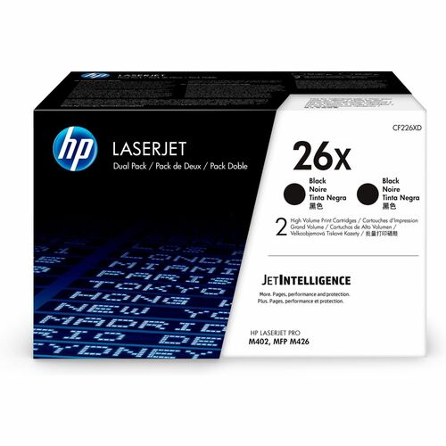 HP HEWCF226XD 26X (CF226XD) Original High Yield Laser Toner Cartridge - Black - 2 / Carton