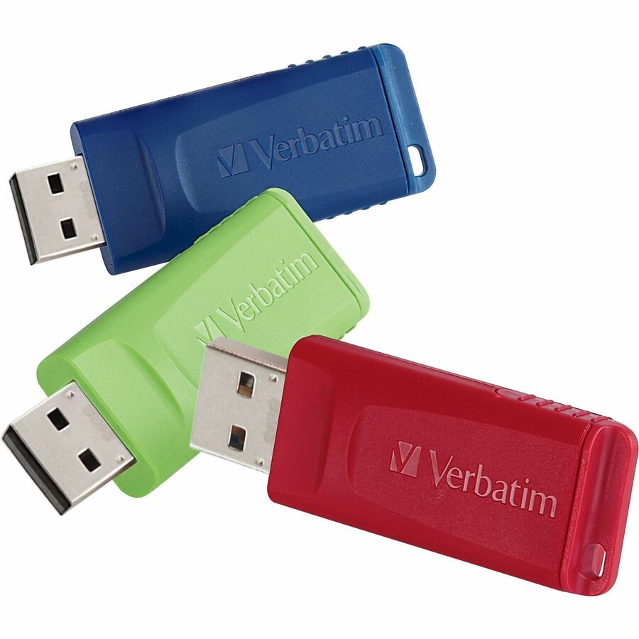 Microban VER99122 16GB Store 'n' Go USB Flash Drive - 3pk - Red, Green, Blue