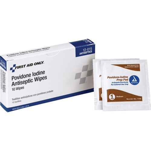 First Aid Only FAO12015 Povidone Iodine Antiseptic Wipes