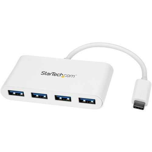 StarTech.com STCHB30C4ABW USB-C Hub - 4-Port USB 3.0 - USB-C to 4x USB-A - Bus Powered - White