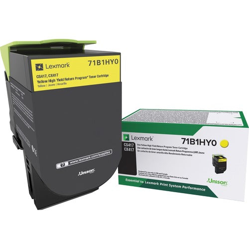 Lexmark LEX71B1HY0 Unison Original High Yield Laser Toner Cartridge - Yellow - 1 Each