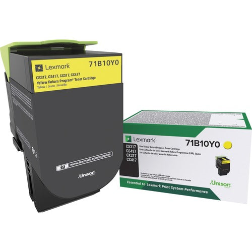 Lexmark LEX71B10Y0 Unison Original Laser Toner Cartridge - Yellow - 1 Each