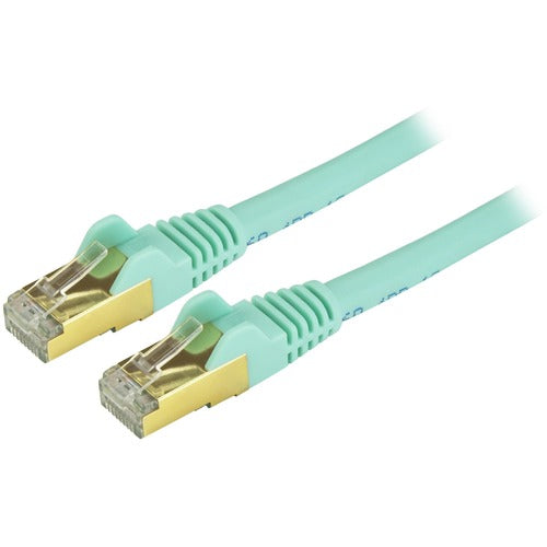 StarTech.com STCC6ASPAT2AQ Cat6a Ethernet Patch Cable - Shielded (STP) - 2 ft., Aqua