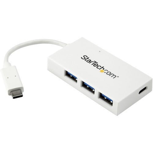 StarTech.com STCHB30C3A1CFBW 4-Port USB-C Hub - USB-C to 1x USB-C and 3x USB-A - USB 3.0 Hub - White
