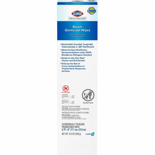 Clorox Healthcare CLO31424 Bleach Germicidal Wipes