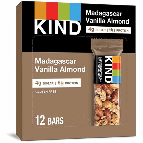 KIND KND17850 Madagascar Vanilla Almond Nut Bars