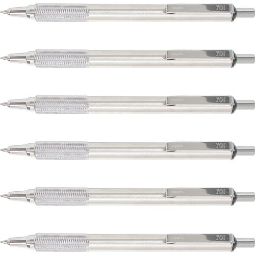 Zebra Pen ZEB29411BX STEEL 7 Series F-701 Retractable Ballpoint Pen