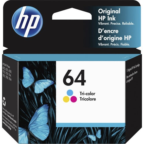 HP HEWN9J89AN 64 (N9J89AN) Original Inkjet Ink Cartridge - Tri-color - 1 Each