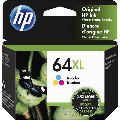 HP HEWN9J91AN 64XL (N9J91AN) Original High Yield Inkjet Ink Cartridge - Tri-color - 1 Each