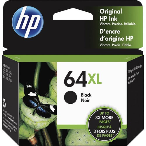 HP HEWN9J92AN 64XL (N9J92AN) Original High Yield Inkjet Ink Cartridge - Black - 1 Each