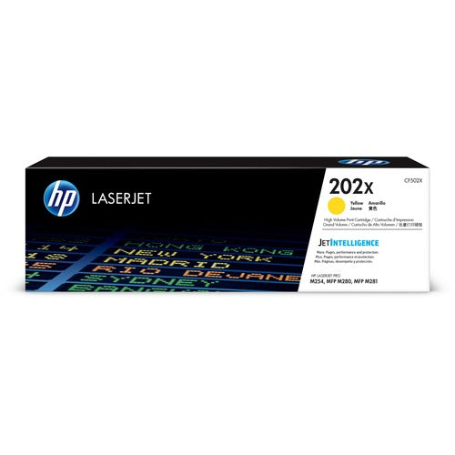 HP HEWCF502X 202X (CF502X) Original High Yield Laser Toner Cartridge - Yellow - 1 Each
