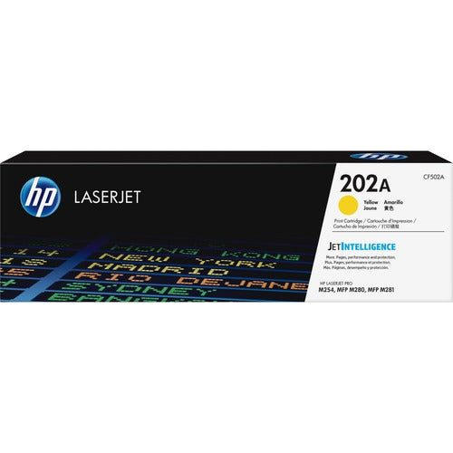 HP HEWCF502A 202A (CF502A) Original Standard Yield Laser Toner Cartridge - Yellow - 1 Each