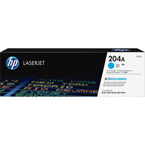 HP HEWCF511A 204A (CF511A) Original Standard Yield Laser Toner Cartridge - Cyan - 1 Each