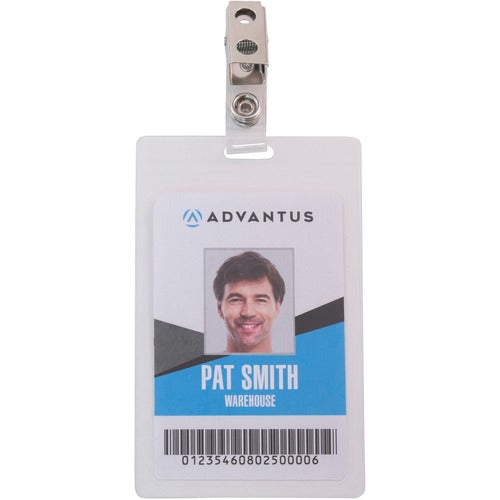 Advantus AVT97102 Strap Clip Self-laminating Badge Holders