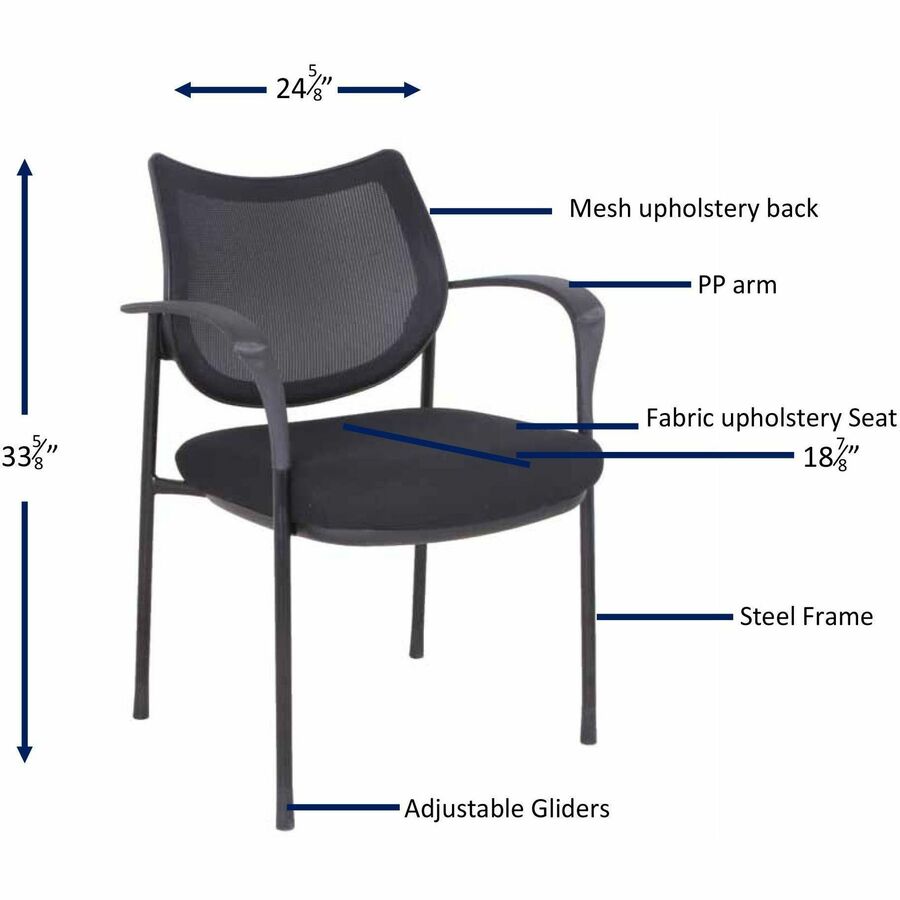 Lorell LLR60511 Mesh Back Guest Chair with Arms